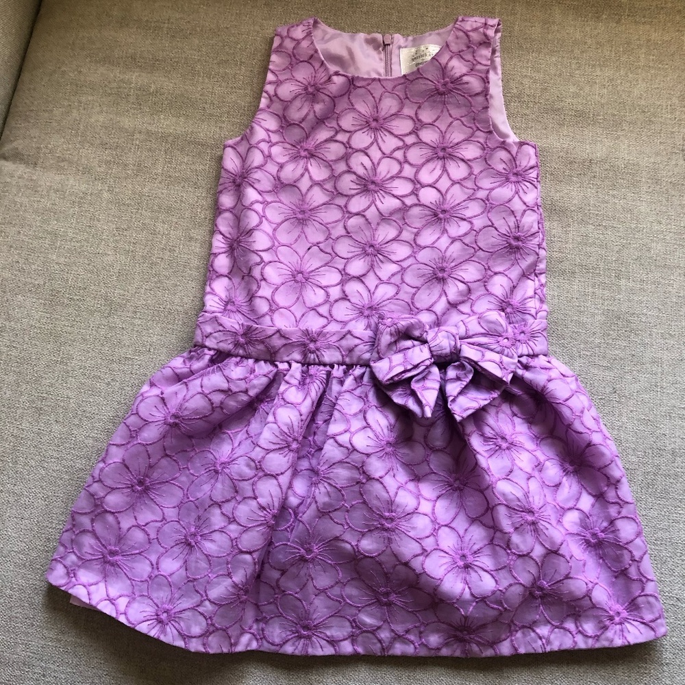 Girls Dressed Up By Gymboree Purple Floral Dress W/ Bow - Size 7